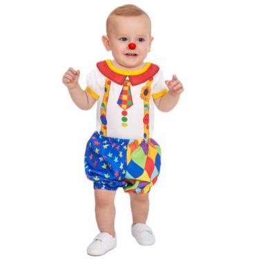 Imagem de Fantasia Infantil Body Baby Bebê Palhaço Palhacinho Menino Carnaval Fe