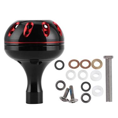 Imagem de Maçaneta do carretel de pesca Substituição de metal Universal Full Metal Grip Ball Acessórios DIY para S/D/A Acessórios da alça do carretel Durável de alta resistência sem (Preto Vermelho)