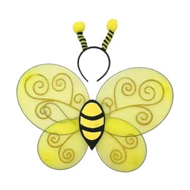 Imagem de kowaku Fantasia Infantil de Abelha com Asas, Antenas E Tiara para Baile de Máscaras.