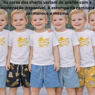 Imagem de Conjunto Infantil Menino Camiseta Fun Time e Shorts Texturizado Sem Bolsos 4YOU- Cativa-Masculino