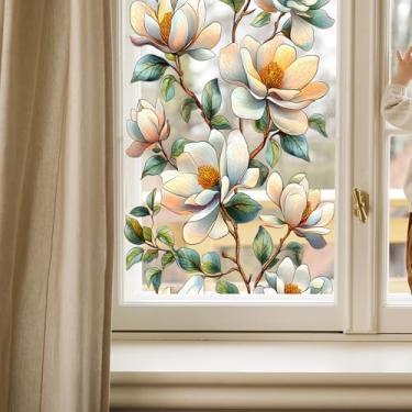 Imagem de Adesivos de parede de plantas, aquarela, flores, folhas, varanda, janela de vidro, decoração, descascar e colar para sala de estar, quarto, TV, parede, sala de aula, decoração