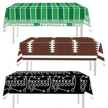 Imagem de Toalha de mesa de plástico descartável para decoração de festa de futebol, decoração de festa de aniversário, lembrancinhas de festa esportiva, 137 x 272 cm, pacote com 3