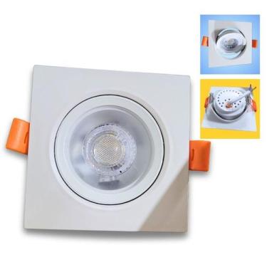 Imagem de Spot De Embutir Quadrado Direcionável Led 5W Branco Quente - AAA TOP