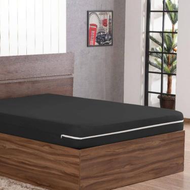 Imagem de Forro Cama Queen Capa Colchao Em Malha Zíper Luxo E