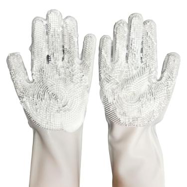 Imagem de Luvas mágicas de silicone: Luvas de limpeza definitivas para lavar louça, cozinha, animal de estimação e carro - Resistente ao calor e frio, antiderrapantes, reutilizáveis - Luvas de esfregar