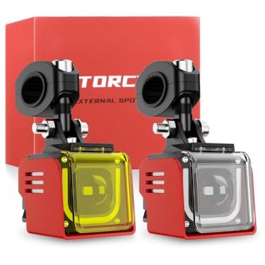 Imagem de BEEYEO Luzes auxiliares de motocicleta RGB de 8,5 cm, holofote de LED para dirigir fora da estrada, holofote para caminhão, ATV, UTV, SUV, motocicleta, barco, com interruptor de controle remoto e