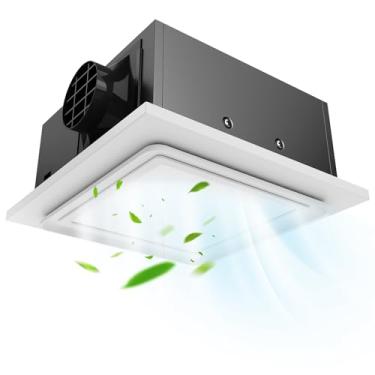 Imagem de Gopper Exaustor de banheiro ultra silencioso de 30,5 cm com luz LED 6500K, 1.0 Sone 120 CFM, montagem 10x10, ventilador de teto de 1500 LM, eficiência energética (luz LED de metal de 30,5 cm)