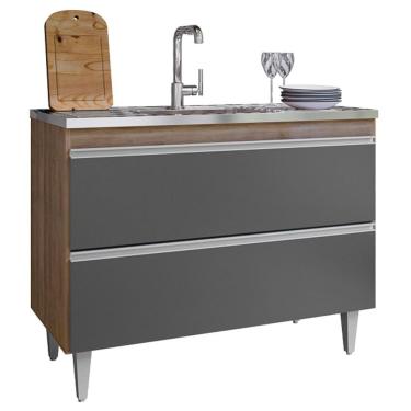 Imagem de Balcão de Pia para Cozinha 100 cm 2 Portas Esmerita