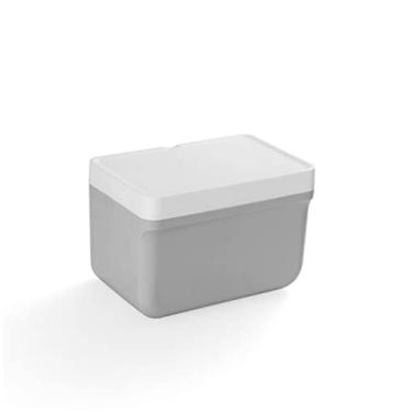 Imagem de Suporte de parede prateleira de banheiro caixa de lenços de papel higiênico suporte de guardanapo organizador de rack de armazenamento (cor: azul) (cinza)