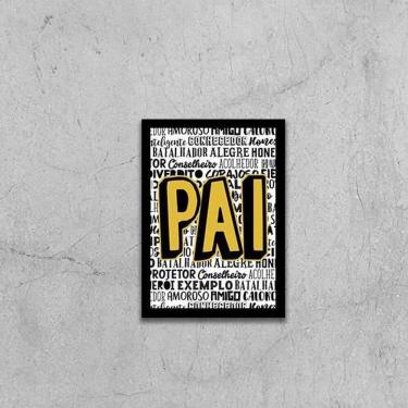 Imagem de Quadro Pai Qualidades 45X34Cm - Com Vidro Moldura Preta