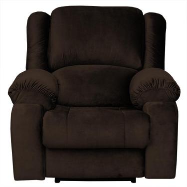Imagem de Poltrona do Papai Reclinável Massageadora Elétrica USB Simon F05 Veludo  Marrom Chocolate-Lyam Decor