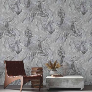 Imagem de Papel de Parede Attractive 2 Folhagem Cinza 368203