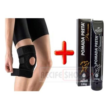Imagem de Pomada Preta Bisnarga 150g + Joelheira Neoprene Ajustavel