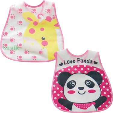 Imagem de Kit 2 Babador Encanto Para Bebê 45x28cm Panda-girafinha