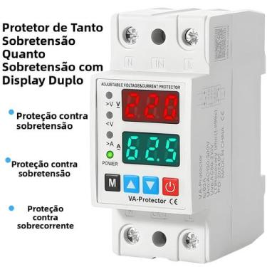 Imagem de Disjuntor Ajustável Para Trilho DIN 40A 63A 230V, Protetor De Sobreten