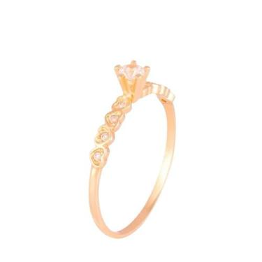 Imagem de Anel Solitário Ouro 10k 416 Delicado Detalhes Coração  - Moments 10kl,