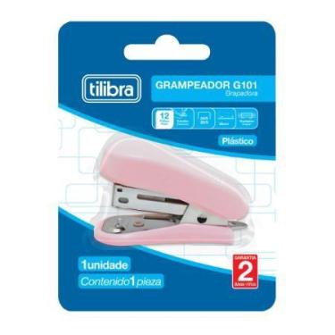 Imagem de Grampeador Mini Com Extrator Rosa Claro - Tilibra