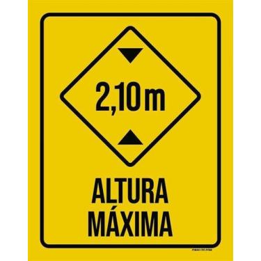 Imagem de Kit 10 Placa Acm Altura Máxima 2M10 Amarela 18X23 - Sinalizo