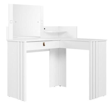 Imagem de Penteadeira Camarim de Canto Glow 1 Gaveta - Móveis Albatroz, Branco