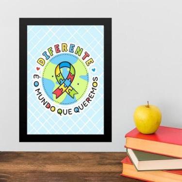 Imagem de Quadro Decorativo Autismo - Mundo Diferente 45X34Cm - Quadros On-Line