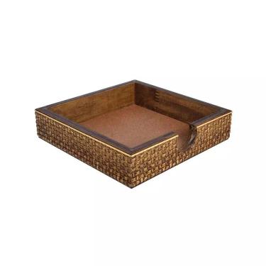 Imagem de Porta Guardanapo Decorglass de Madeira Pinus Marrom