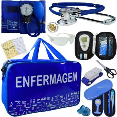 Imagem de Kit Enfermagem Cores Bolsa Top Premium + Medidor Glicose - Love Saude,