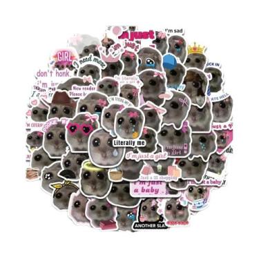 Imagem de Adesivos De Meme De Hamster Triste Fofo 56 Peças Decalques Estéticos K