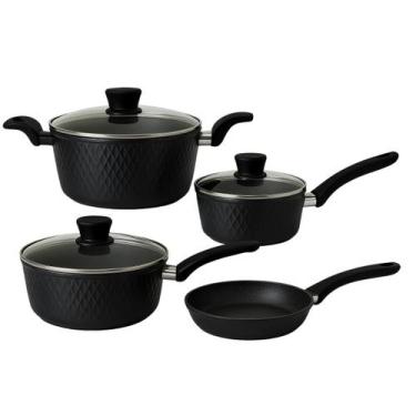 Imagem de Conjunto 4 Panelas Antiaderente Revestimento Cerâmica Indução Design E