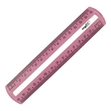 Imagem de Régua Compacta 15cm com Guia de Leitura Maxcril COR:ROSA, ROSA