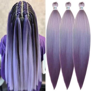 Imagem de Trançando o cabelo Leticia Purple Ombre, sintético pré-esticado