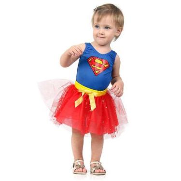 Imagem de Fantasia Supergirl Infantil para Bebê Dress Up com Collant - Sulameric