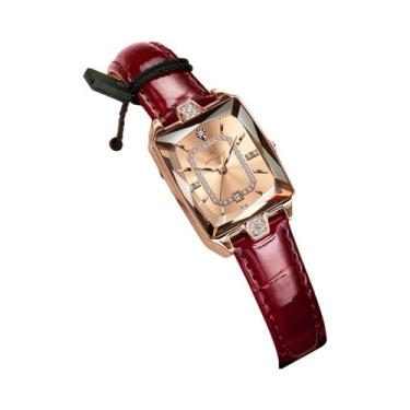 Imagem de Relógio De Pulso Feminino De Quartzo Em Couro Impermeável De Luxo, Ele