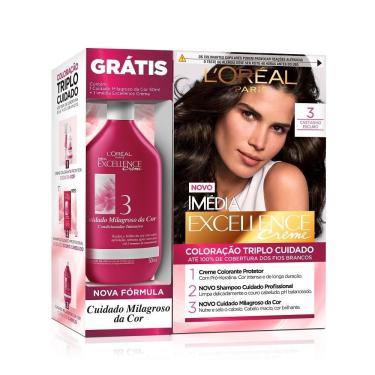 Imagem de Tintura L'oreal Paris Imédia Excellence Castanho Escuro +Soin 3