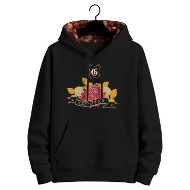 Imagem de Moletom Harry Potter Casas de Hogwarts Unissex Blusa de Frio Canguru com Capuz Estampad...