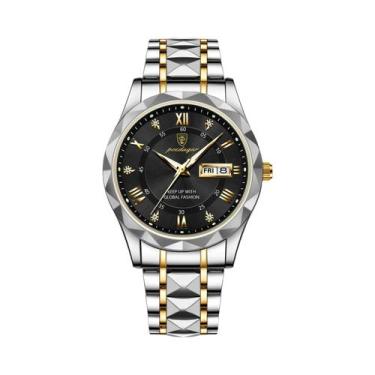 Imagem de Relógio De Quartzo Masculino À Prova d'Água Em Aço Inoxidável Luminoso