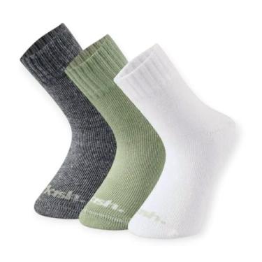 Imagem de Kit 3 Pares Meia Cano Médio Infantil da Mash 202.12, Verde, 22 a 27