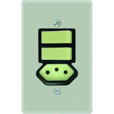 Imagem de Kit 2 Interruptor (apagadores) + Tomada 10a - Radial, Cinza