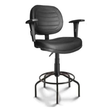 Imagem de Cadeira Caixa EXECUTIVA COSTURADA Braço Regulável - (Aranha MARTIFLEX)