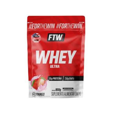 Imagem de Whey Ultra Protein Proteína Refil (900g) FTW, Morango, 900g