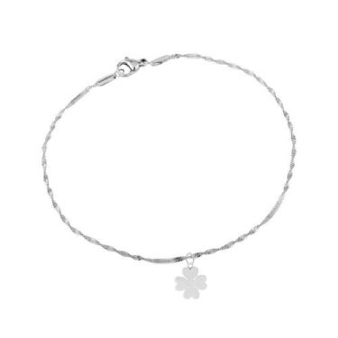 Imagem de Tornozeleira de Aço com Trevo 24cm - Convex