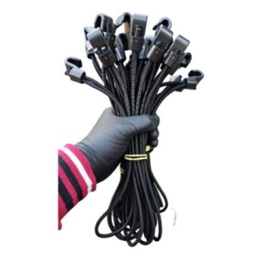 Imagem de 25 Extensores Elásticos 35cm Com Gancho Para Lona - LM Componentes