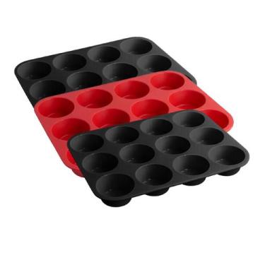 Imagem de Forma Silicone Cupcake Bolo Assadeira 12 Cavidades Bolo Petit Gateau M