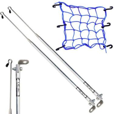 Imagem de Kit 2 Antena Corta Pipa Cerol Linha Fio Proteção Cromada Retrovisor / 