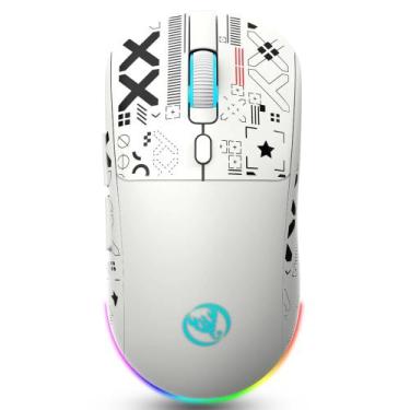 Imagem de Mouse gamer sem fio 2.4G, Bluetooth iluminação RGB para games - HSKJ