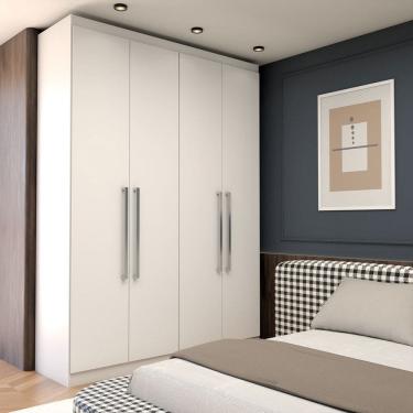 Imagem de Guarda-Roupa Solteiro City 4 Portas 2 Gavetas Branco- Panorama Móveis