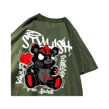 Imagem de Camisetas Com Estampa De Urso Preto Para Homens E Mulheres, Algodão De