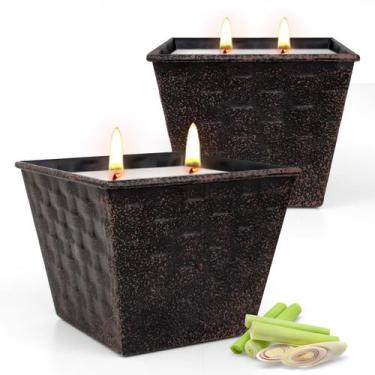 Imagem de Velas de citronela KEARLGMBH 350 ml ao ar livre, pacote com 2 unidades