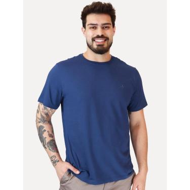 Imagem de Camiseta Dudalina Masculina Essentials Modal Logo Azul Escuro-Masculino