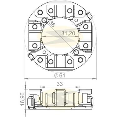 Imagem de Porta escova do motor de partida Toyota Corolla 1992 a 2024 - UNIFAP