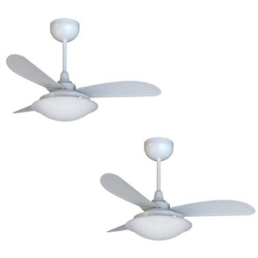 Imagem de Kit 2 Ventiladores Ventisol de Teto Sunny Branco 3 Pás - Bivolt, Bivol